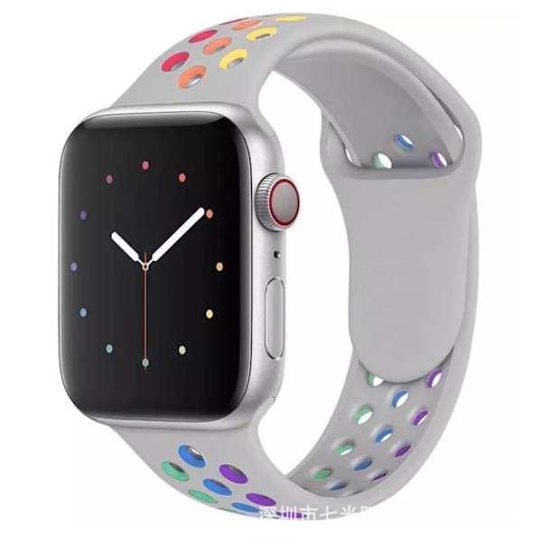 Klockarmband för Apple Watch iWatch 38/40/41mm standard grå och färgstark