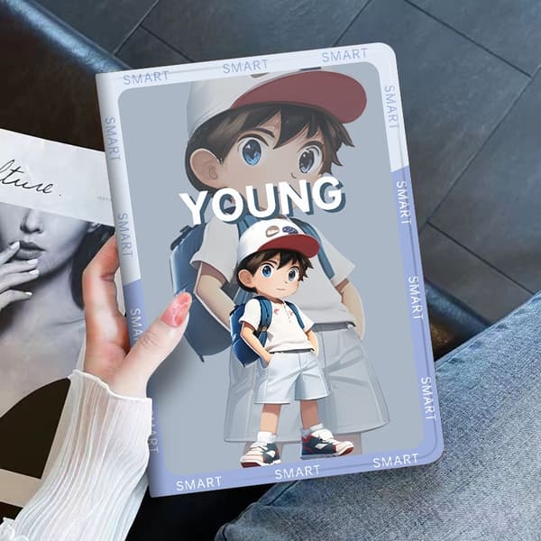 Stilfuldt etui til iPad 2024 version Pro13\" Book Regular: Cool Boy\" Silikone