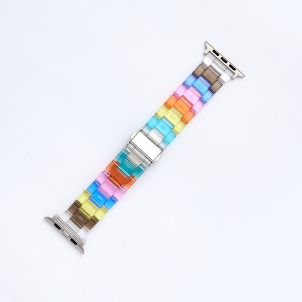 Klockarmband för Apple Watch iWatch 38/40/41/42MM Transparent Regnbåge - Rak