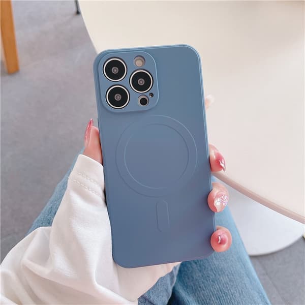 Etui for iPhone 17 Flytende Silikon + Magnetisk Grå