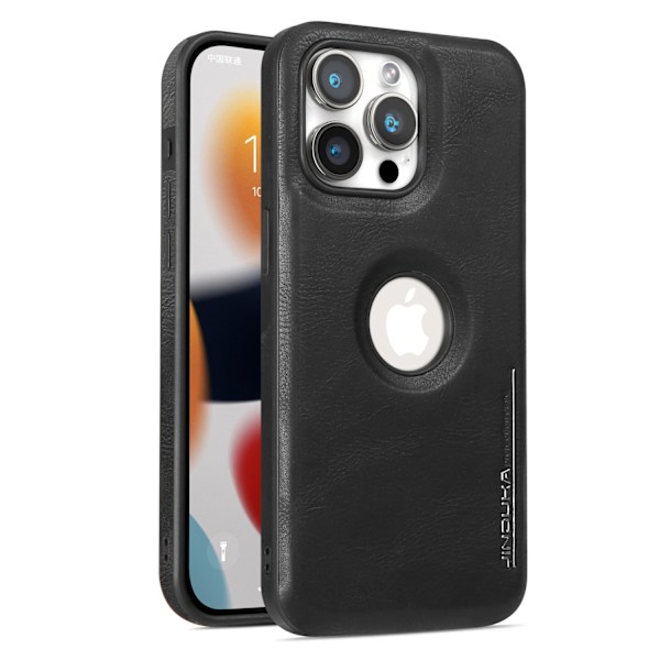 Fodral för iPhone15pro saknas etikettställ läder svart business inbyggt hög kvalitet
