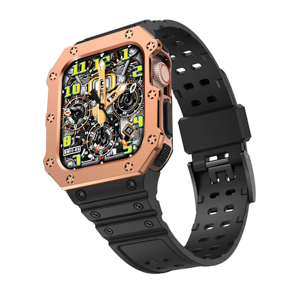 Klockarmband för Apple Watch iWatch 38/40/41mm Rymdsvart + Roséguldfärgad Ram