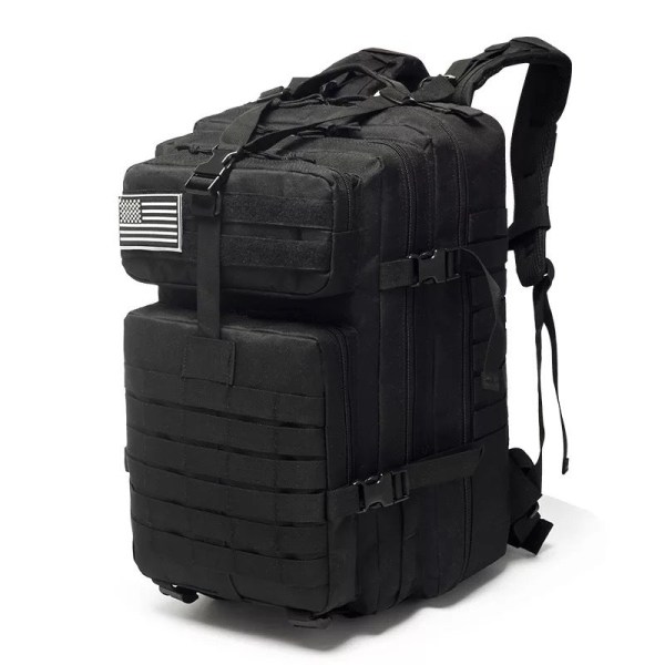 Menn Ryggsekk Skulderveske Utendørs Sport Camping Vanntett Vandring Ryggsekk Black (with American Standard) 45L