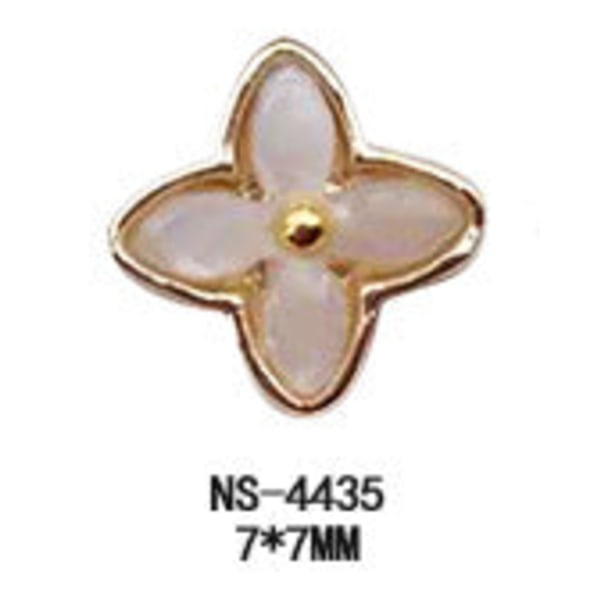 Negledekorationer til neglekunst Blomstrende blomst Regn Blomststen Jade Imitation Shell Rav Diamantlegering Metaldekoration NS-4435