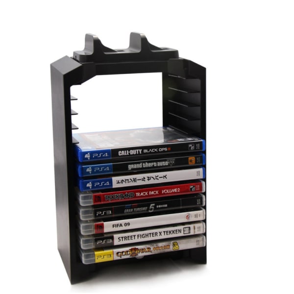 För PS4 Tre-i-ett Universal Game Optical Disk Cartridge Plate Rack Fast laddare Extruder Black