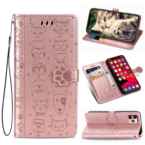 Fodral för Samsung S20 PLUS Roséguld Präglat Plånbokskort