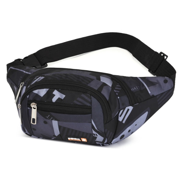 Fanny Pack Løbebælte Taljetaske Organizer Sportspar Stor kapacitet 0575 Black