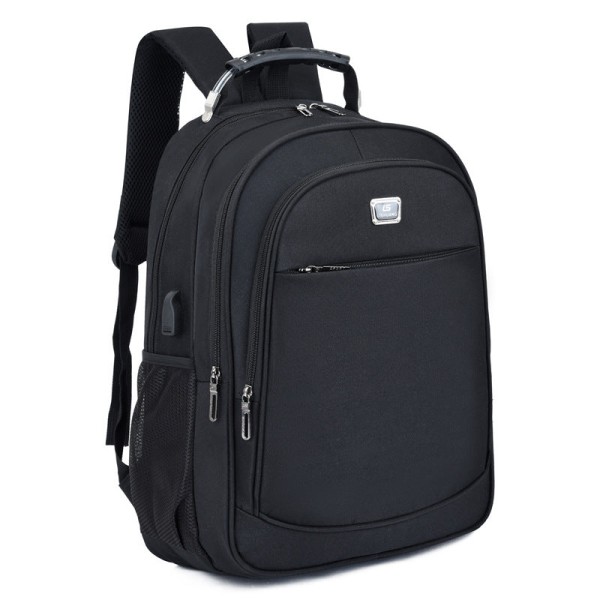 Rygsæk USB Udendørs Casual Travel Laptop Taske Oxford Cloth Rygsæk Black (usb) 15.6