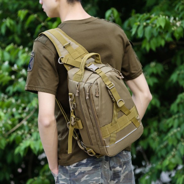 Takle Bag Fishing Chest Outdoor One Shoulder Messenger s Multifunctional Camouflage Lure Army Green