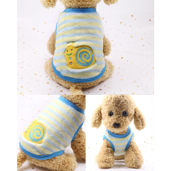 Kjæledyrsklær tegneserie flanell Varmkopp Valp Valpevest Puppy yellow bear XL