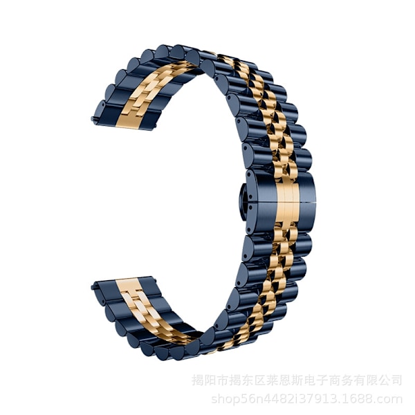 Klokkereim for Apple Watch iWatch Interface 38-40-41mm PG-blå og gull oksering fem perler