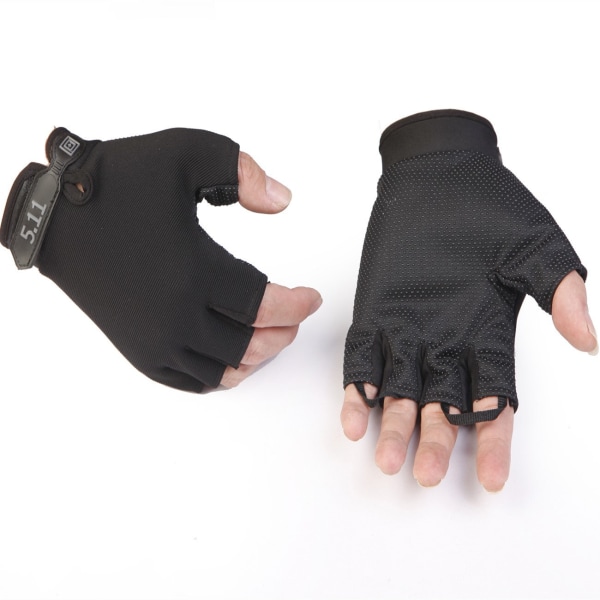 Naiset Miesten Pyöräilyhanskat Half Finger Tactical Outdoor Fitness Pyöräilyurheilu Black XL