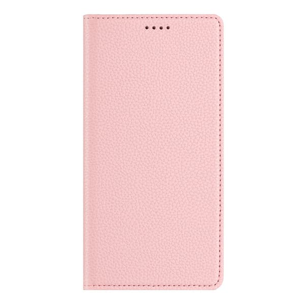 Fodral för iPhone 15 Plus rosa solid lychee-mönster multi-kort läder magnetisk plånbok japansk