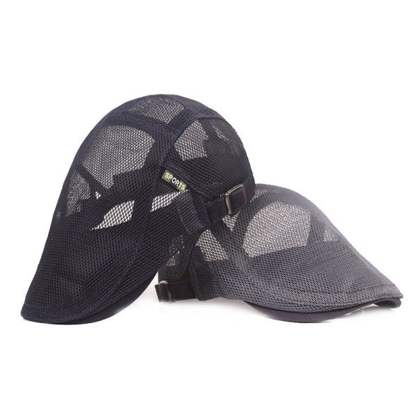 Beret Hat Mesh Cap Men's Summer Peaked Cap Cool Breathable Sun Hat Artistic Youth Beret Sun Hats for Men and Women Gray Adjustable