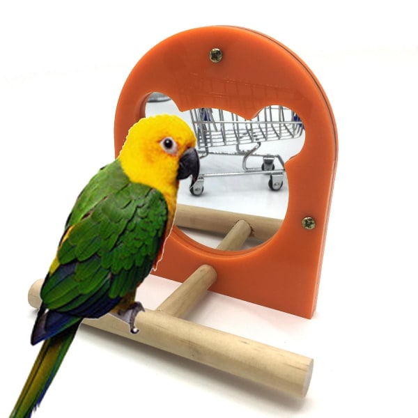 Ny akryl fuglespeil Parrot Toy Stand Stick ES2174