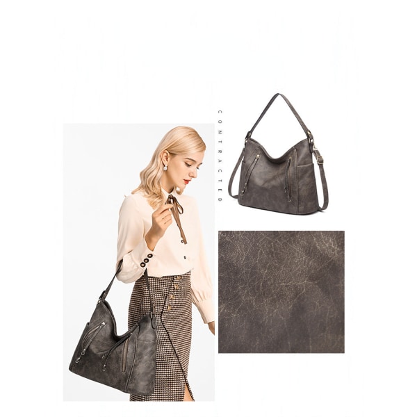 Naisten Naisten käsilaukku Vintage Kangaskassi Olkalaukku Tupsu Light gray