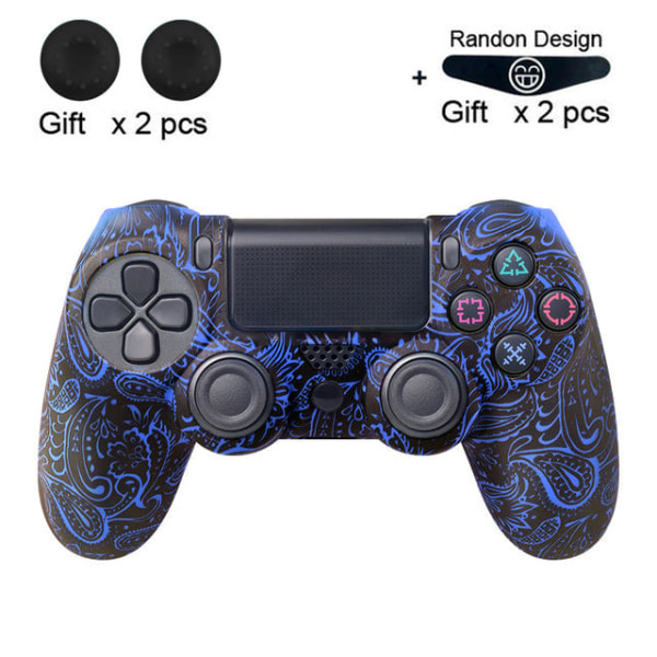 For PS4 håndtakshylse PS4 slankt håndtak kamuflasjedeksel PS4 håndtak Graffiti silikonbeskyttende Blue Phoenix