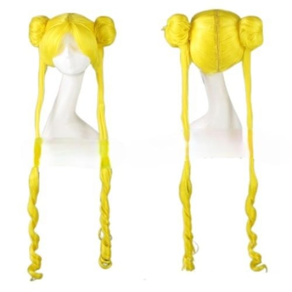 Naiset Peruukki American Warrior Sailor Moon Keltainen Pitkät kiharat hiukset W211
