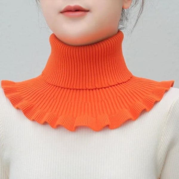 Kvinders falsk krave Aftagelig halv trøje Holder varm Cervikal støtte Bana koreansk stil Alsidig dekorativ ensfarvet uld Orange Yellow