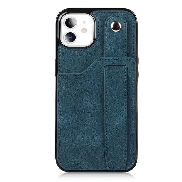 Etui til iPhone 14pro kongeblå armbånds læder mode kortholder multifunktionel