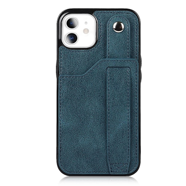 Fodral för iPhone 14pro kungsblått armband läder mode korthållare multifunktionell