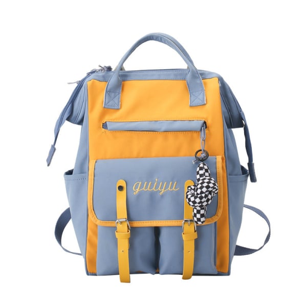 Skoleelev ryggsekk College Bookbag Reiseveske Stor kapasitet Enkel Campus Blue Duck