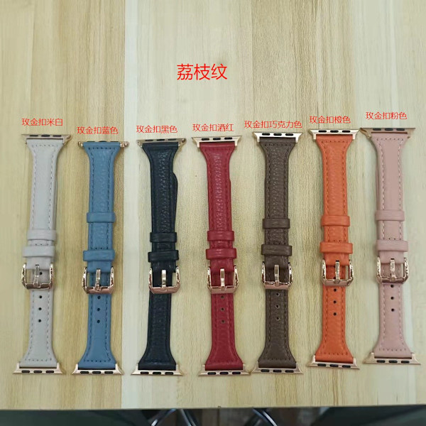 Klokkereim for Apple Watch iWatch 42mm /2/3 generasjoner Lychee mønster rosegull spenne vær oppmerksom på fargen
