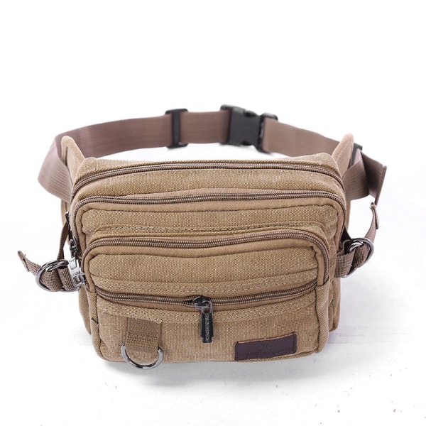 Män kvinnor Fanny Pack Midjeväska Herrförkläde Utomhusfritid Kontanter s Multifunktionell mobil myntväska Business Khaki 35cm washing bag