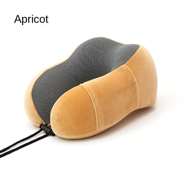 Blød behagelig rejsepude opbevaring nakkepude Magnetisk klud U-formet memoryskum Apricot High density neck pillow