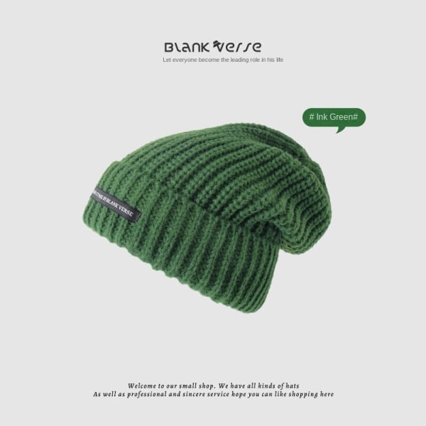 Lämpimät talvineulotut pipohatut Monipuolinen neulepusero Kylmäpaksutettu korvasuojavilla naisille Unisex Grass green M