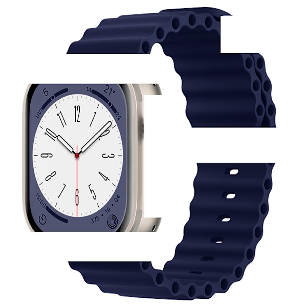 Kellon ranneke Apple Watch iWatch 42/44/45/46/49mm Tumman laivastonsininen titaanisolki