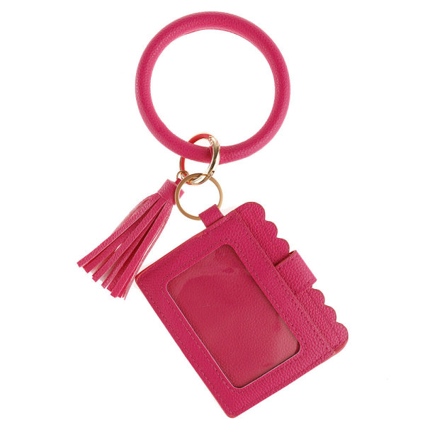 Print PU-nahkainen tupsu rannekoru avaimenperä korttipidike asiakirjapaketti kolikko kukkaro Kytkin Rose Red