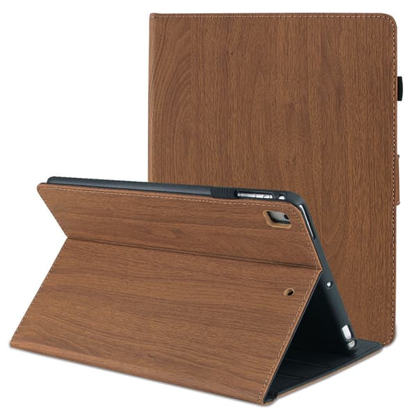 Stilig etui for iPad mini1/mini2/mini345 kaffe trefiber silikonpenn