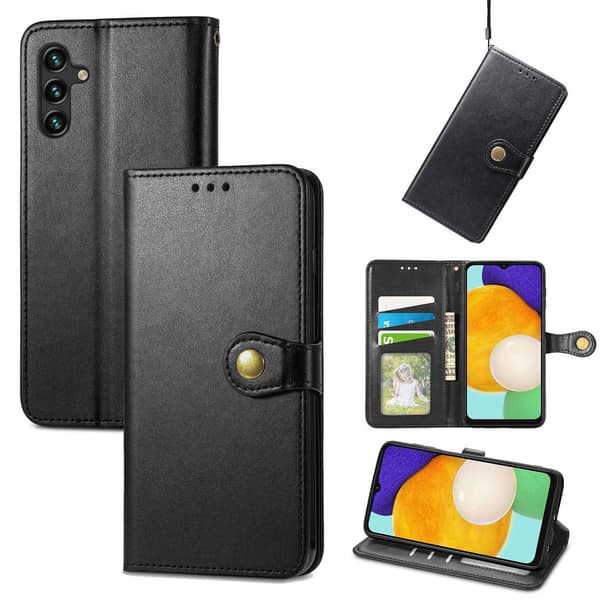 Etui til Samsung S22 sort Flip Visitkort