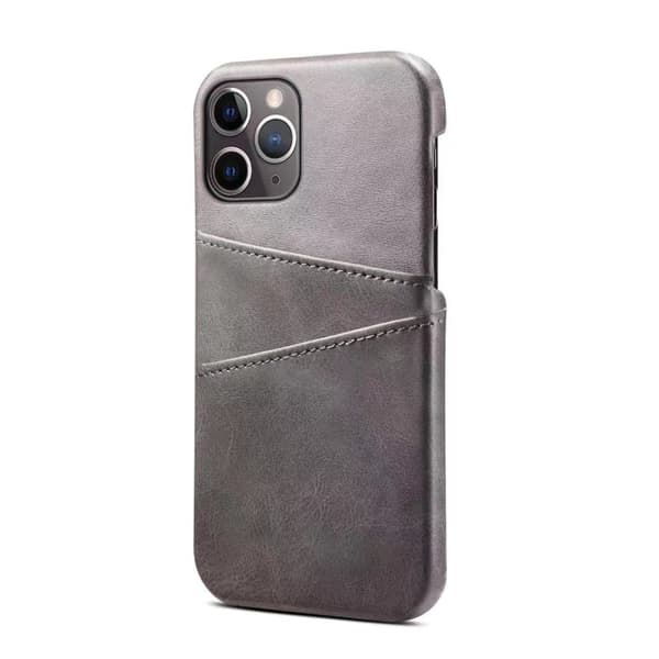 Kotelo iPhone 16plus harmaa vasikannahka korttipaikalla