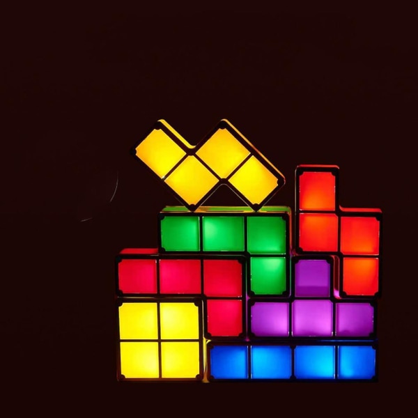 Ny Tetris Lampe Led Glødende Natlys Legetøjslampe ES8583