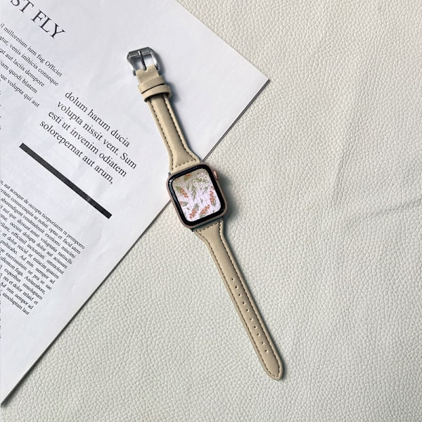 Klockarmband för Apple Watch iWatch 38/40/41mm s10 42mm Högkvalitativ ljus aprikos