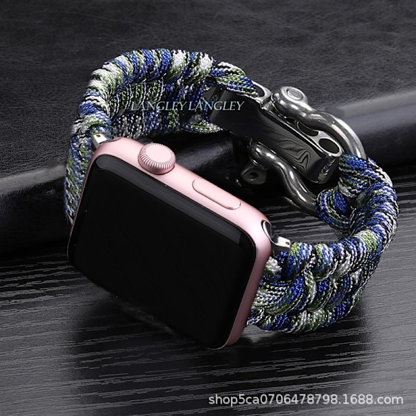 Klockarmband för Apple Watch iWatch 38/40mm kamouflage grön med anslutning