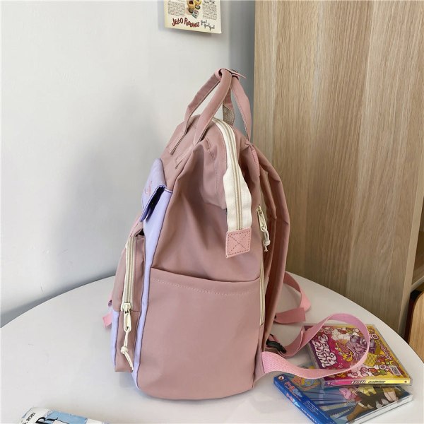 Skoleelev ryggsekk College Bookbag Reiseveske Campus Lett Søt Vanntett Purple duck