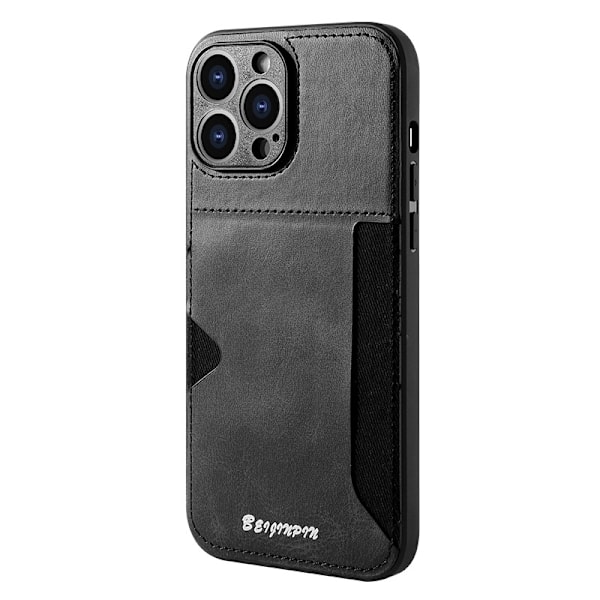 Etui til iPhone 14 6.1 sort kortholder business slot anti fald klar