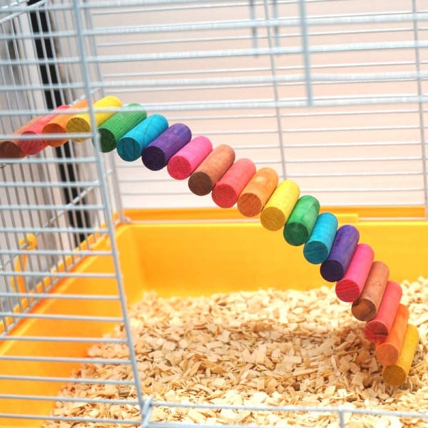 Trygge ikke-giftige fugleleker papegøye hamster fargerik rund tre regnbuebukk myk stige 50cm long Color width 6cm