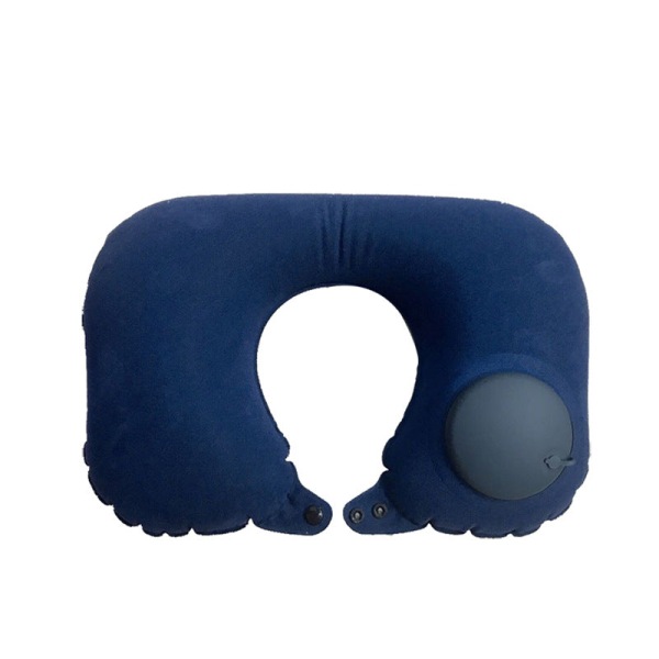 Pehmeä mukava matkatyynyn flokkipuristin Automaattinen puhallettava U-muotoinen kannettava toimisto Blue pillow buggy bag 46*29CM