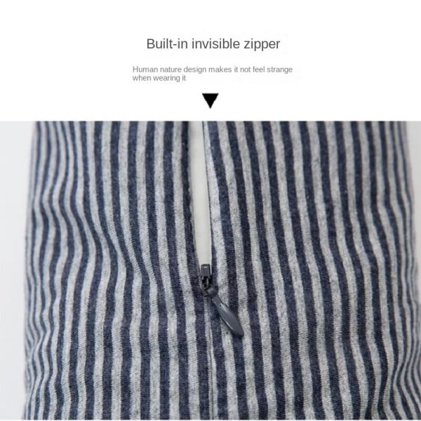 Myk komfortabel reisepute Japansk stil skumpartikler U-formet livmorhalspute Blue Gray Middle stripes