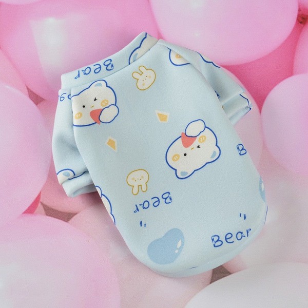 Lemmikkien vaatteet Sarjakuva Fleece Villapaita Koiran vaatteet Mukavat samettia sky blue cute bear l