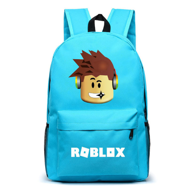 Unisex Rygsæk Rejsetaske Computertaske Studenter Skoletaske Light blue head roblox