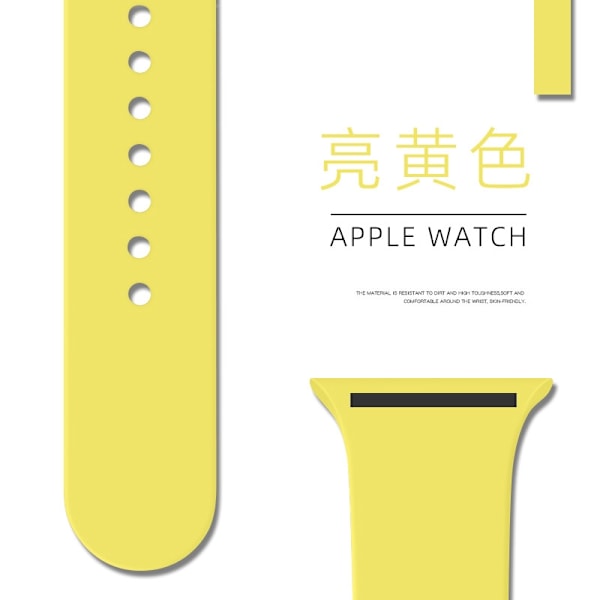 Kellon ranneke Apple Watch iWatch 42/44/45/46/49mm jatkettu/L 44 kirkkaan keltainen