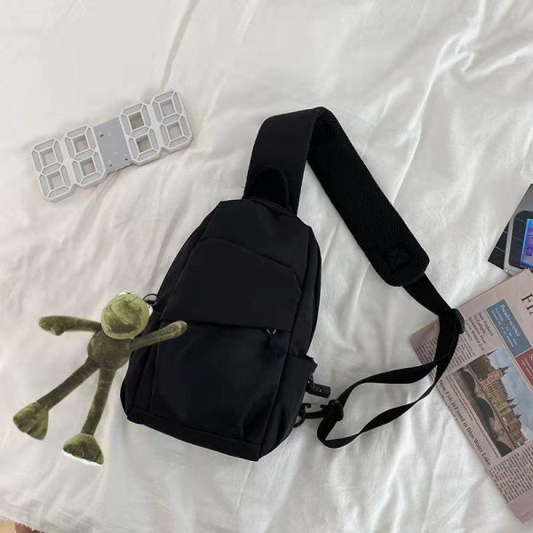 Kvinder håndtaske Crossbody Multifunktionel Sportsrygsæk Street Casual Student Skulder Skulder 703 Black Frog pendant