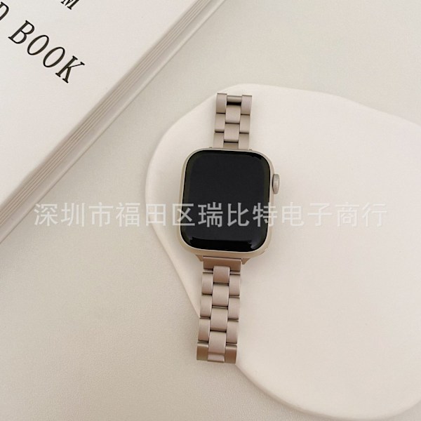 Klockarmband för Apple Watch iWatch 38/40/41/ 10:e generationen 42mm universal fint tre pärlor