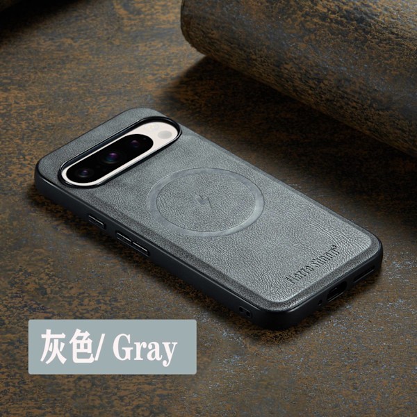 Kotelo iPhone 16 Pro Max 027 harmaa pudotuksenkestävä ve-nahka