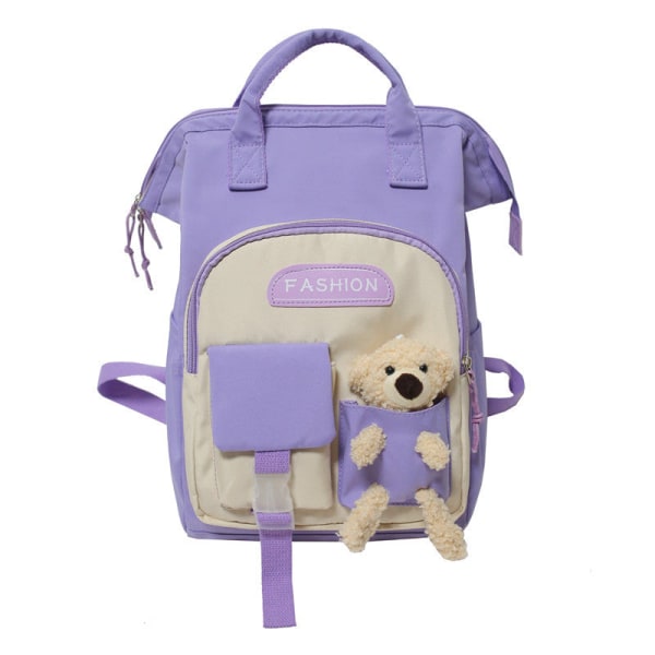 Skoleelev ryggsekk College Bookbag Reiseveske Doll Large Capacity Fresh Campus Violet